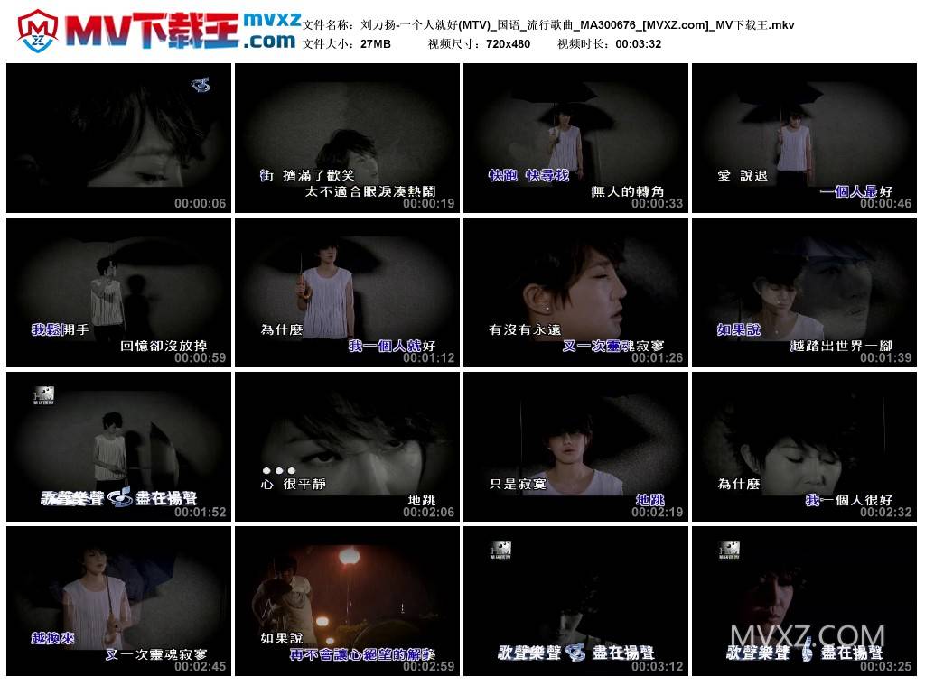 刘力扬-一个人就好(MTV)_国语_流行歌曲_MA300676